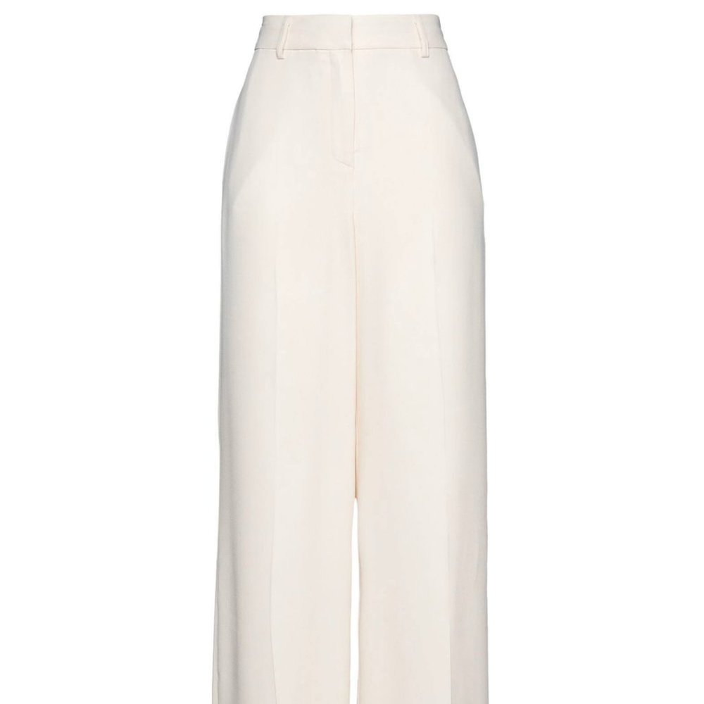 NWT Ottod'ame Wide Leg Crepe Cream Pants